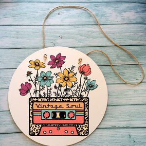 Vintage Soul Wall Decor 12" Thin Birch Handmade Sublimated Sign Retro 80's 90's